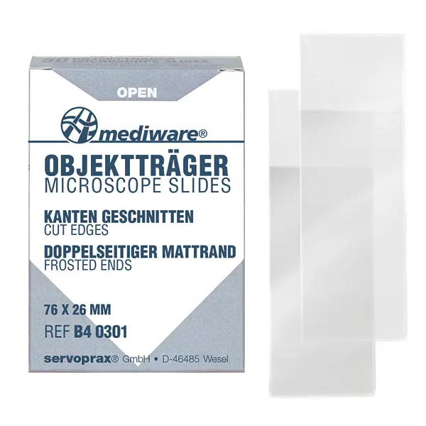 Objektträger mit MR. (GRAU) 76 x 26mm, (50Stk.)