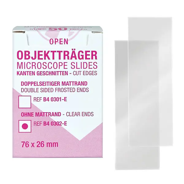 Objektträger OHNE Mattrand 76 x 26mm(50 Stk.)