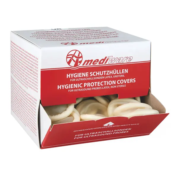 Vaginalschall-Kondome 32mm (Sono-Schutzhüllen) (144 Stk.) leicht gepud., ohne Gleitmitt. SP ab 10 Pkg.: EUR 11,95/Pkg.
